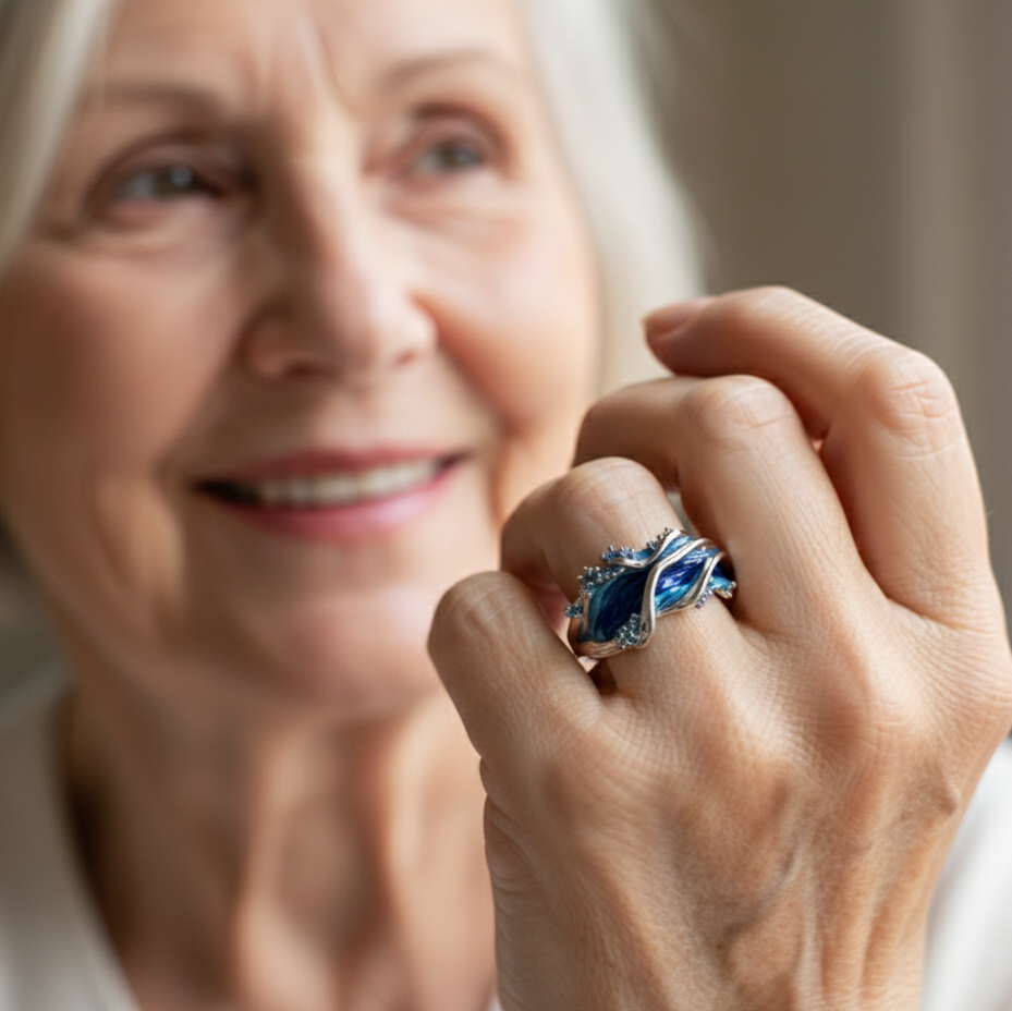 Vintage Ocean Wavy Ring